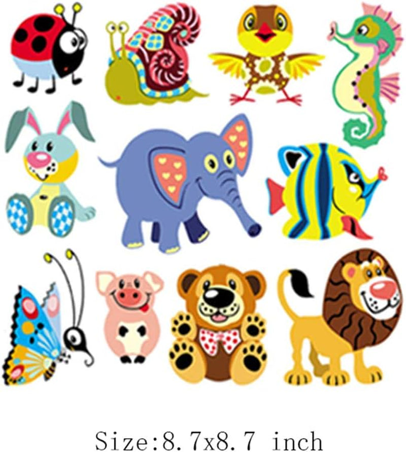 Animal Patches Stickers Butterfly Fox Lion Bear Fish Heat Transfers Iron on Appliques for Kids Babies Clothes Jeans T-Shirt Decorations