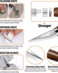 Wood Carving Tools Set 3Pcs Whittling Knife and 4Pcs K2 Carbon Steel Wood Carving Knife,Whittling Kit with 8Pcs Basswood Wood Blocks Gifts Set for Adults and Kids Beginners Wood Carving Kit Gifts