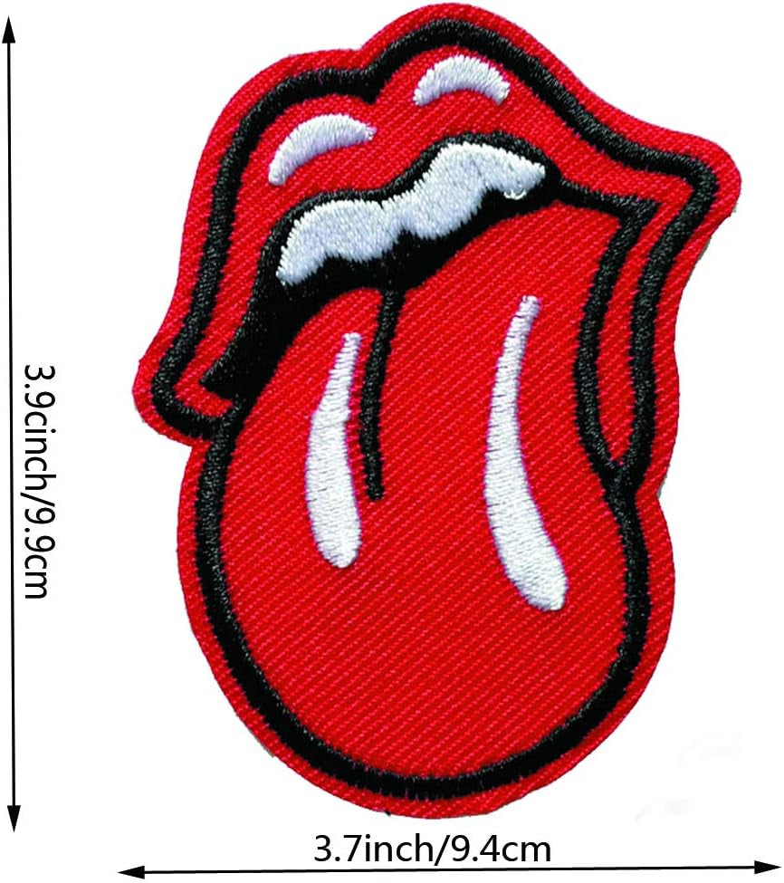 3 PCS Red Lips Tongue Patches Iron on Patches Embroidered Motif Applique Glitter Sequin Decoration Patches DIY Sew on Patch for Jeans Clothing Tattoo Biker Punk Embroidered Applique Sequins Badge