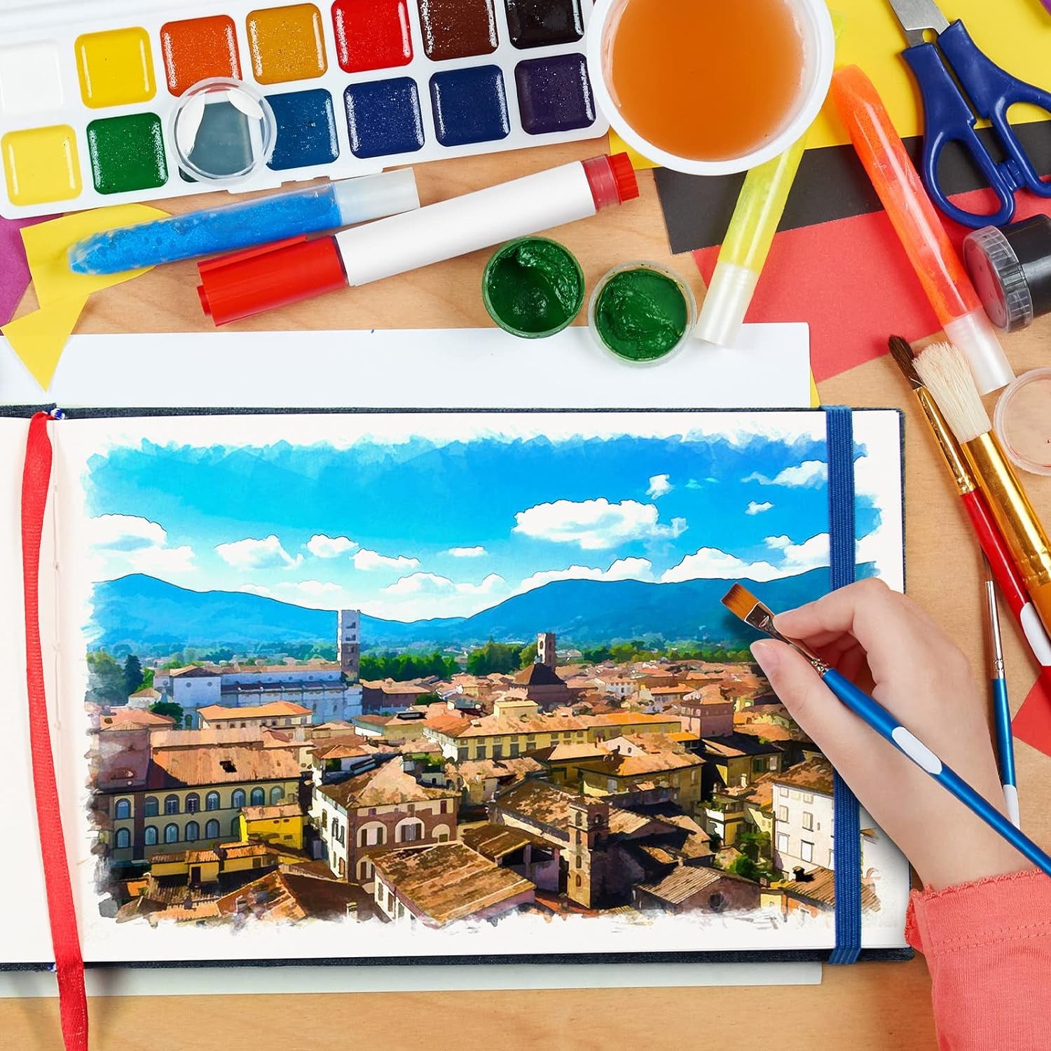 5.5" X 8.5" Watercolor Pad, Pack of 2 (76 Sheets), 110 Lb (230 GSM), Acid-Free Paper, Watercolor Book with Linen Bound for Watercolor Techniques and Mixed Media