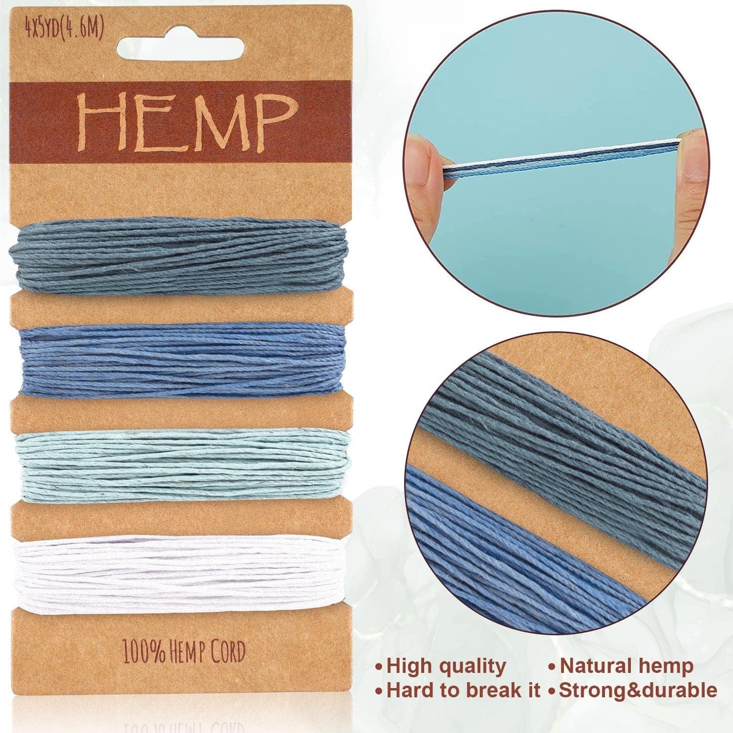 48 Colors Thread Cord for Jewelry Making, Multi-Color Flax String Cord, Natural Twine Cord Rope String for Handmade Bracelets Keychains Craft Making Accessories, 1 Mm, 240 Yards in Total (Colorful)