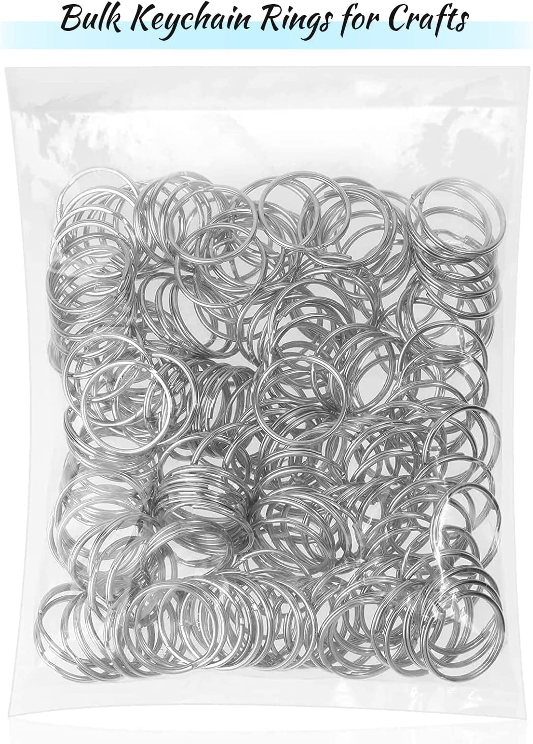 100 Pack Keyrings, Split Key Rings Bulk for Keychain and Crafts (1 Inch)