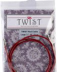 50-Inch Twist Lace Interchangeable Cables, Large, Red (7550-L)