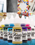 Jacquard Piñata Alcohol Ink Made in USA - Original Exciter Pack - 9 Colors - 1/2 Ounce Bottles - Bundled with  Blending Pen