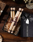 3 Pcs Vintage Blank Paper Scroll 7.28 X 30-32 Inches on Wood Rods Long Aged Scroll Paper Quick Drop Blank Scroll for Writing Drawing, Handwritten Calligraphy