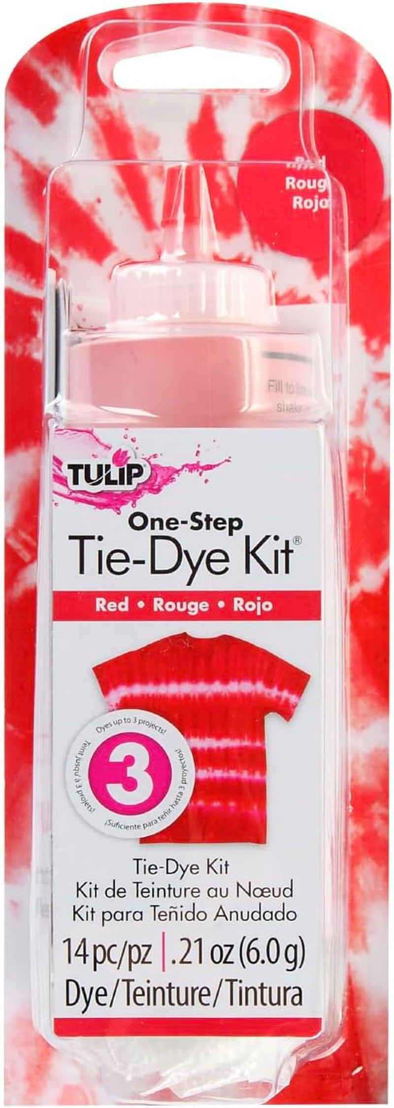 One-Step Tie-Dye Kit  Fabric Dye Open Stock 21543 Fdy Opstk Red 3/36, as Detailed