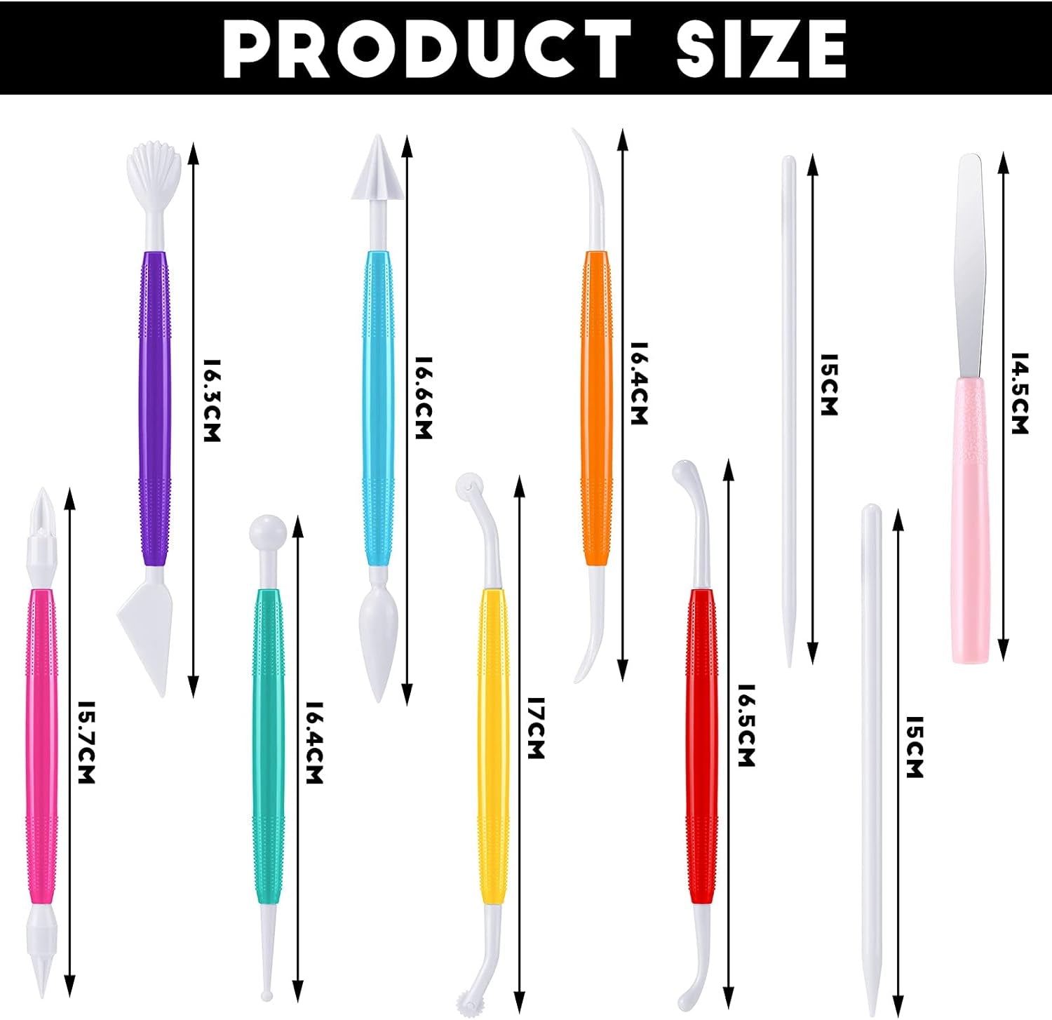 Plastic Clay Tools Clay Sculpting Tools Modeling Clay Tools Double Head Ceramic Pottery Tool Kit Cook Decorating Tools for Crafts DIY Shaping and Sculpting, Assorted Colors(20 Pieces)