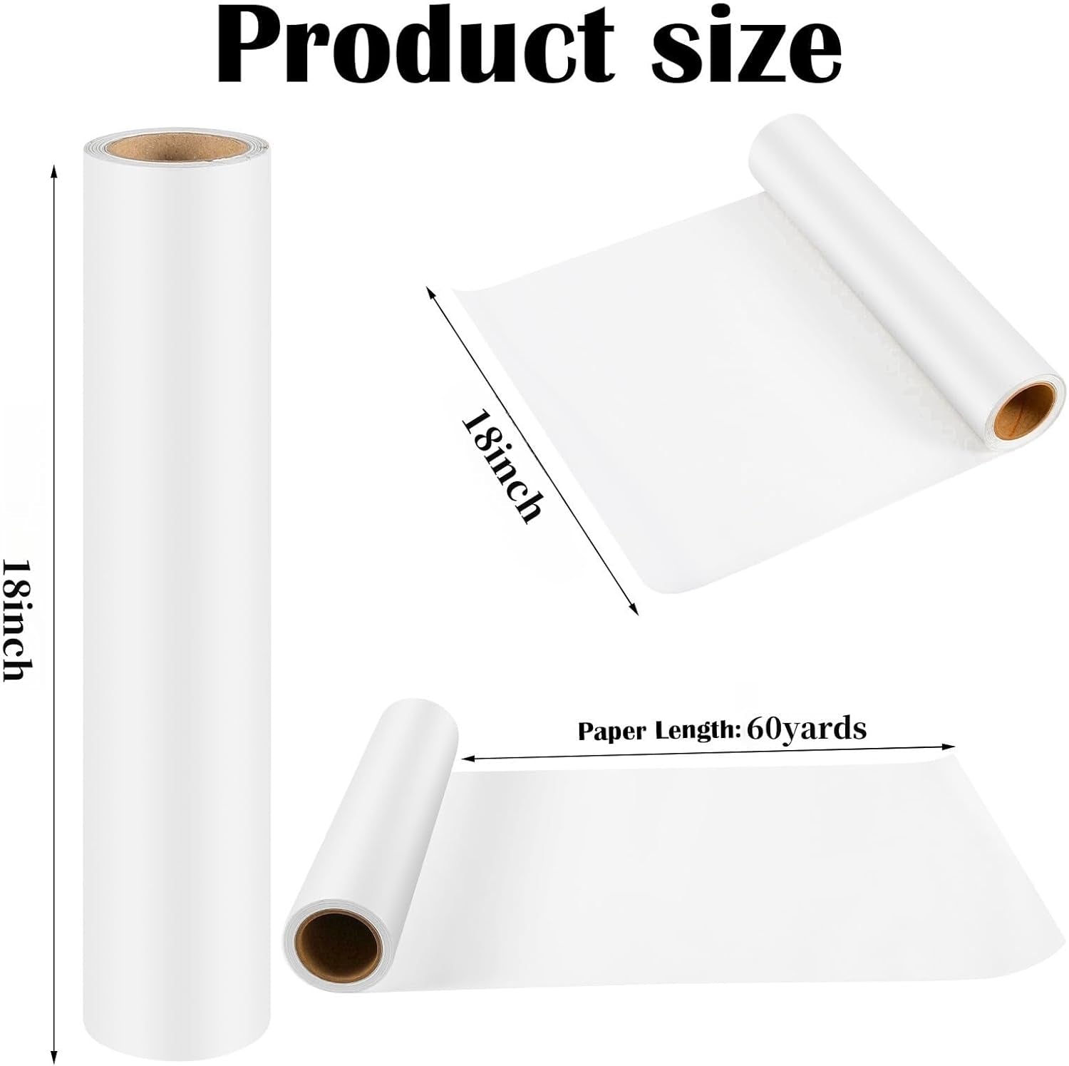 Tracing Paper Roll 18 Inch X 60 Yards White Trace Paper Translucent Pattern Paper for Drawing Sewing