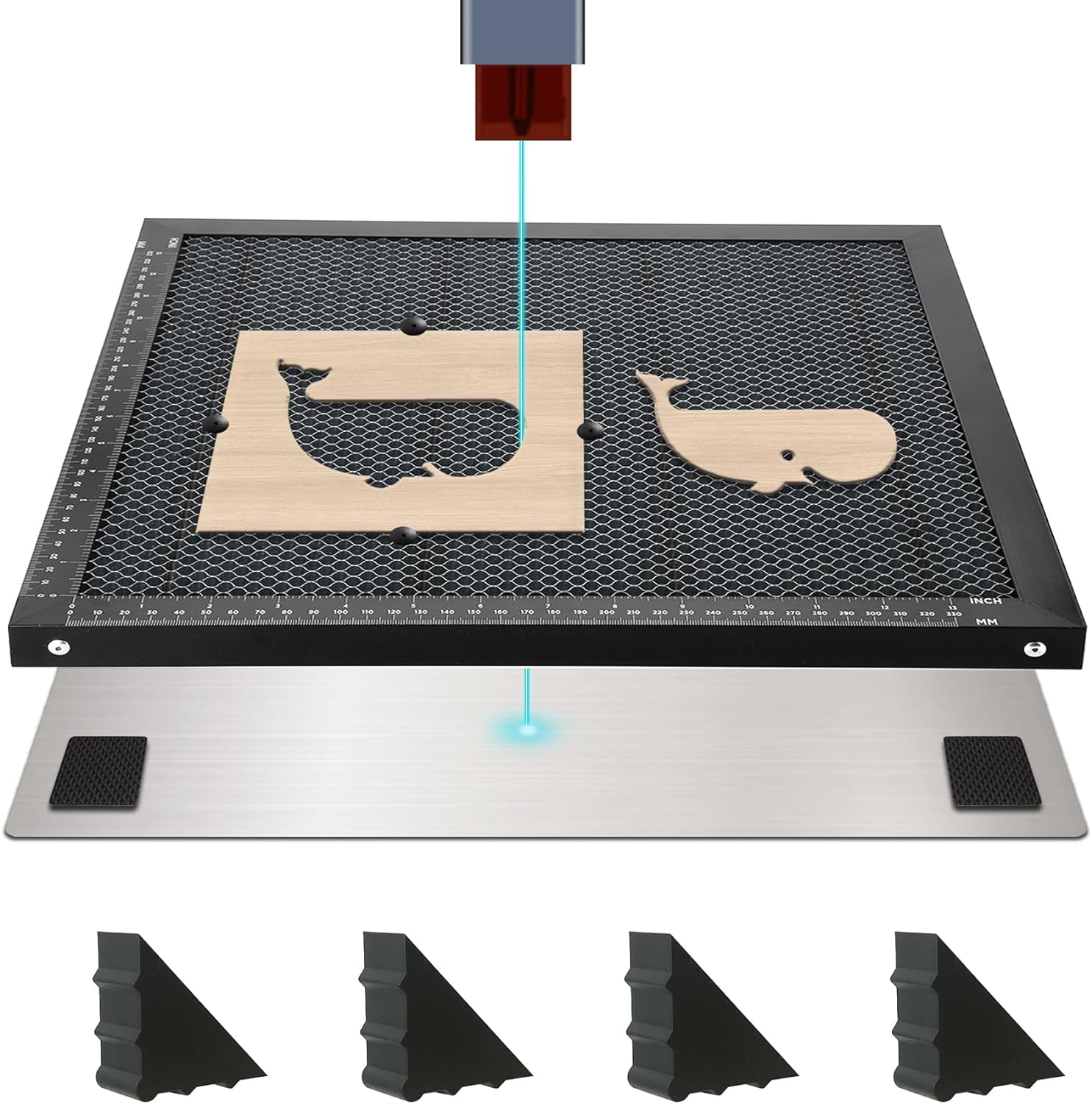 Honeycomb Laser Bed 500X500X22Mm(19.68"X19.68"X0.87") with Aluminum Panel, Honeycomb Working Table for Laser Cutter Engraver Table-Protecting, Fast Heat Dissipation, Smooth Edge Cutting