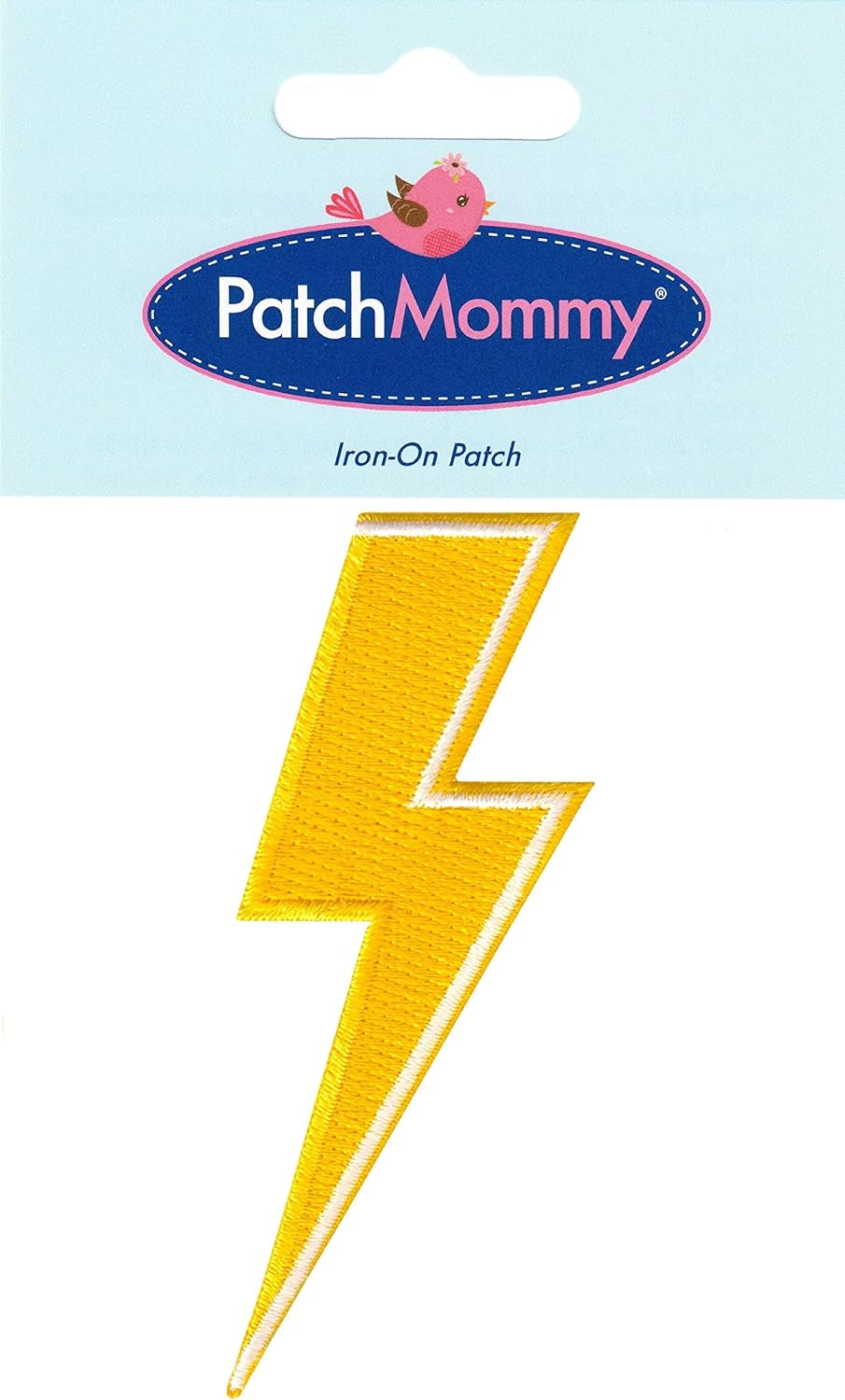 Lightning Bolt Patch Thunderbolt Flash, Iron On/Sew on - Appliques for Clothing, 2 Pack