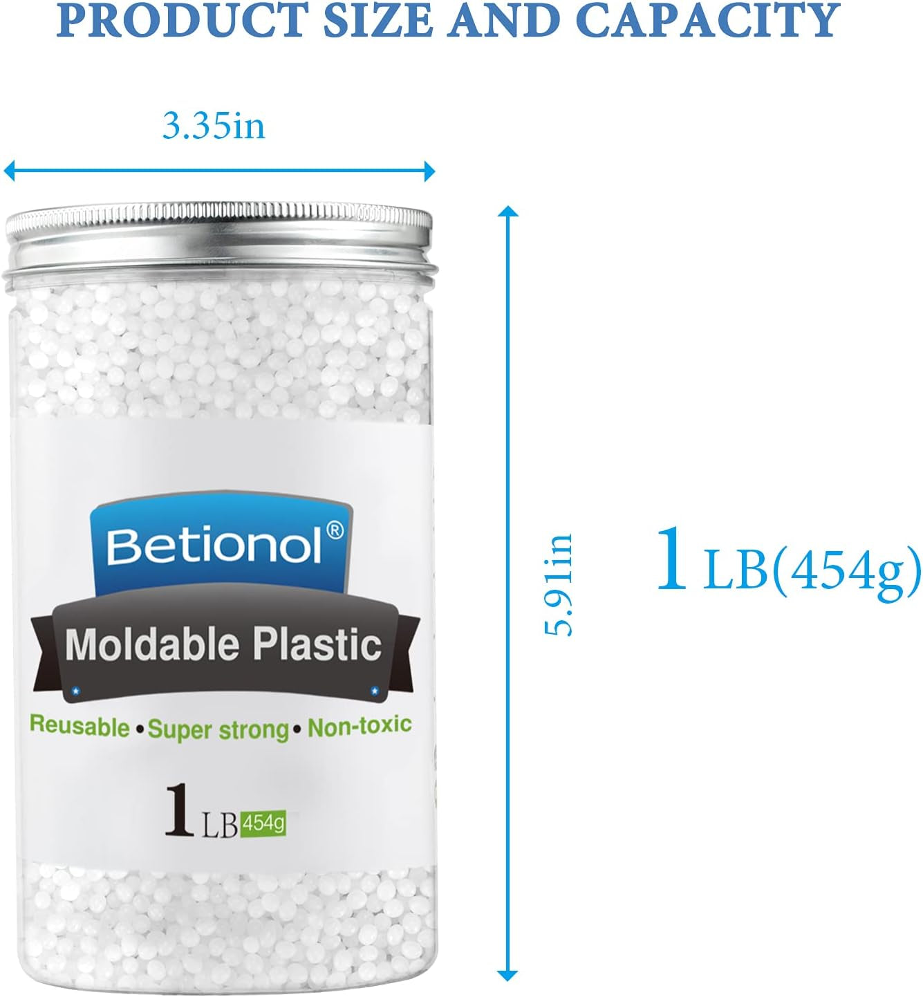 Moldable Plastic Clay, 1Lb/16Oz White Modeling Clay Thermoplastic Beads for DIY Modeling Making Creative Activity, Good Creating Teaching Kits for Adults or Kids