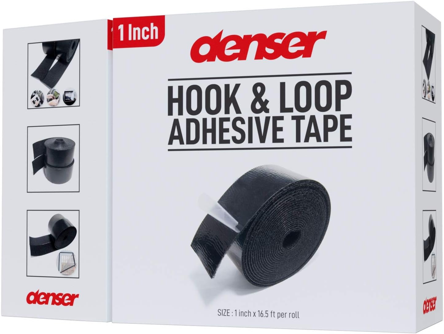 1 Inch Hook and Loop Tape Sticky Back - 5.5 Yards (16.5 Feet) - Strips Adhesive Heavy Duty Black Roll (1 Inch * 16.5 Ft)