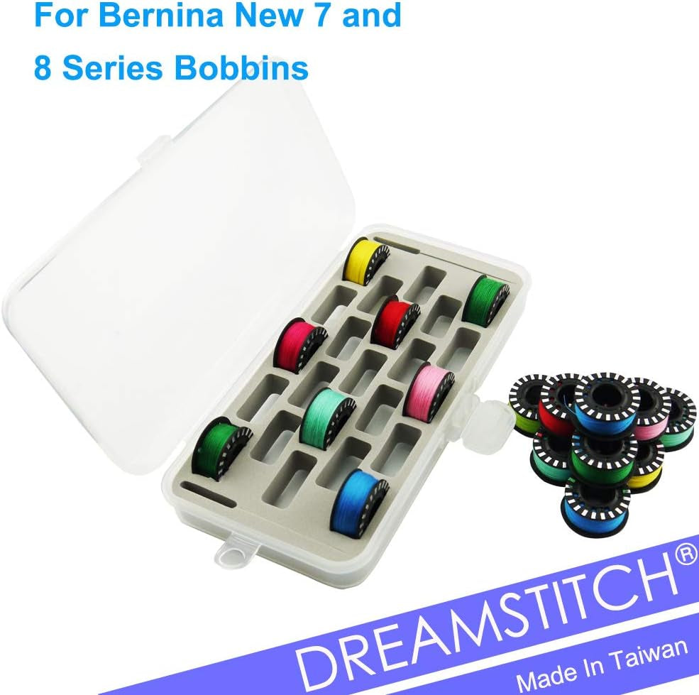 Bobbin Case for Bernina New 7 and 8 Series Jumbo Bobbin Sewing Bobbin Storage Case and Saver Holds 23 Bobbins Box Organizer - Gray