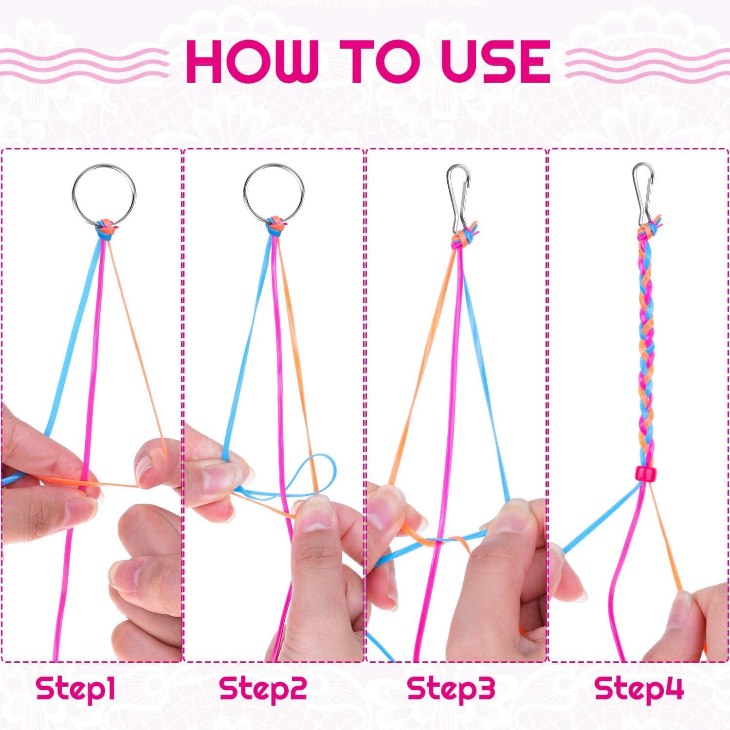 Lanyard String,  25 Colors Gimp String Plastic Lacing Cord with 20Pcs Snap Clip Hooks and Keyrings for Crafts, Bracelet, Lanyards and Jewelry Making