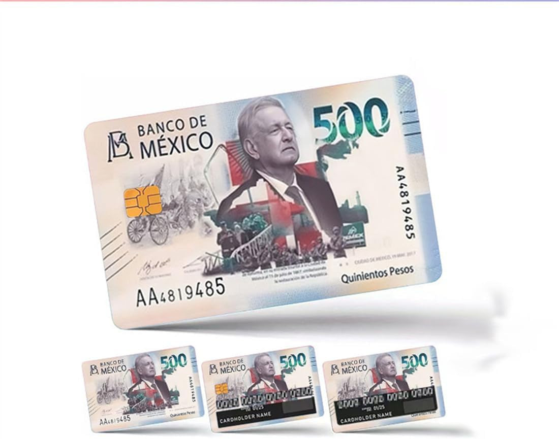 Credit Card Sticker Small Chip Debit Card Skin Cover Mexican Bank Card Transportation, Key, Debit, Credit Card Skin Removeable (500-3)