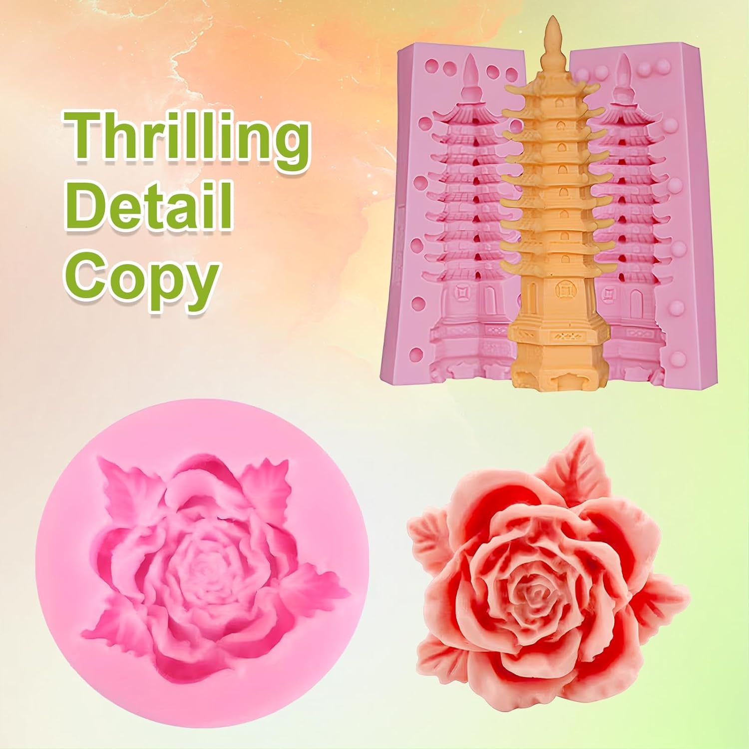 Silicone Mold Making Kit,48Oz Super Elastic Liquid Silicone for Mold Maker, Fast Cure Translucent Silicone Rubber for Casting Mold,Silicone Mold,Candle Mold,Soap Mold,Food Mold