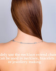 Stainless Steel Necklace Extender Chain Adjustable Silver Necklace Chain Extender with Lobster Clasp for Necklace Bracelet Jewelry Making(5 Pcs)