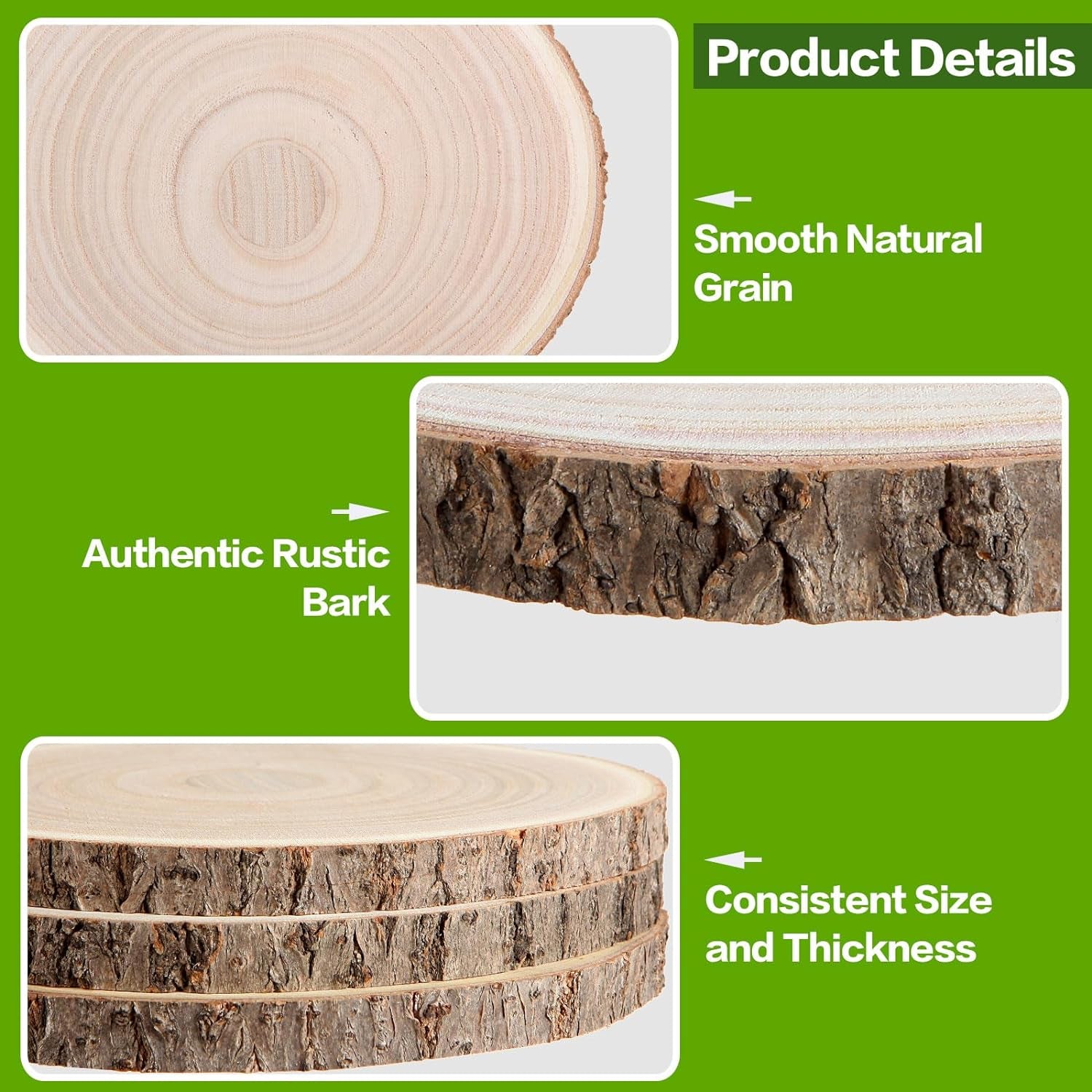 8 Pcs Wood Slices 9-10 Inches Natural Wood Rounds,Unfinished Wood Centerpieces for Tables,Round Wooden Discs,Wood Slices for Centerpieces/Crafts,Baby Shower,Weddingtable Decor, Enchanted Forest Decor