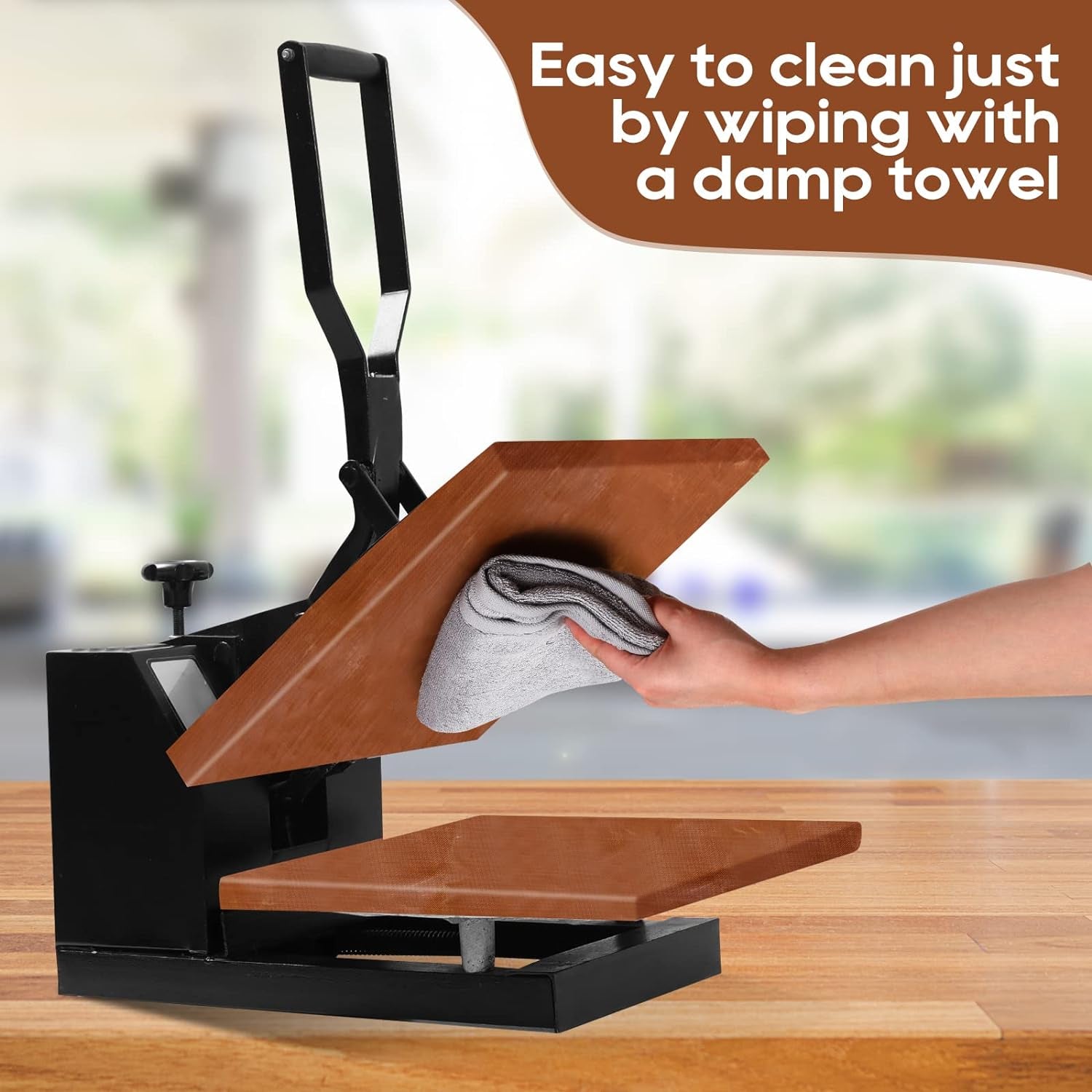 2 Pcs Wrap Cover for Heat Press Platen, 15 X 15 Inch Heat Resistant Reusable Sheets Pad Mat Pillow Protector for Sublimation Heat Pressing Machine Brown and White