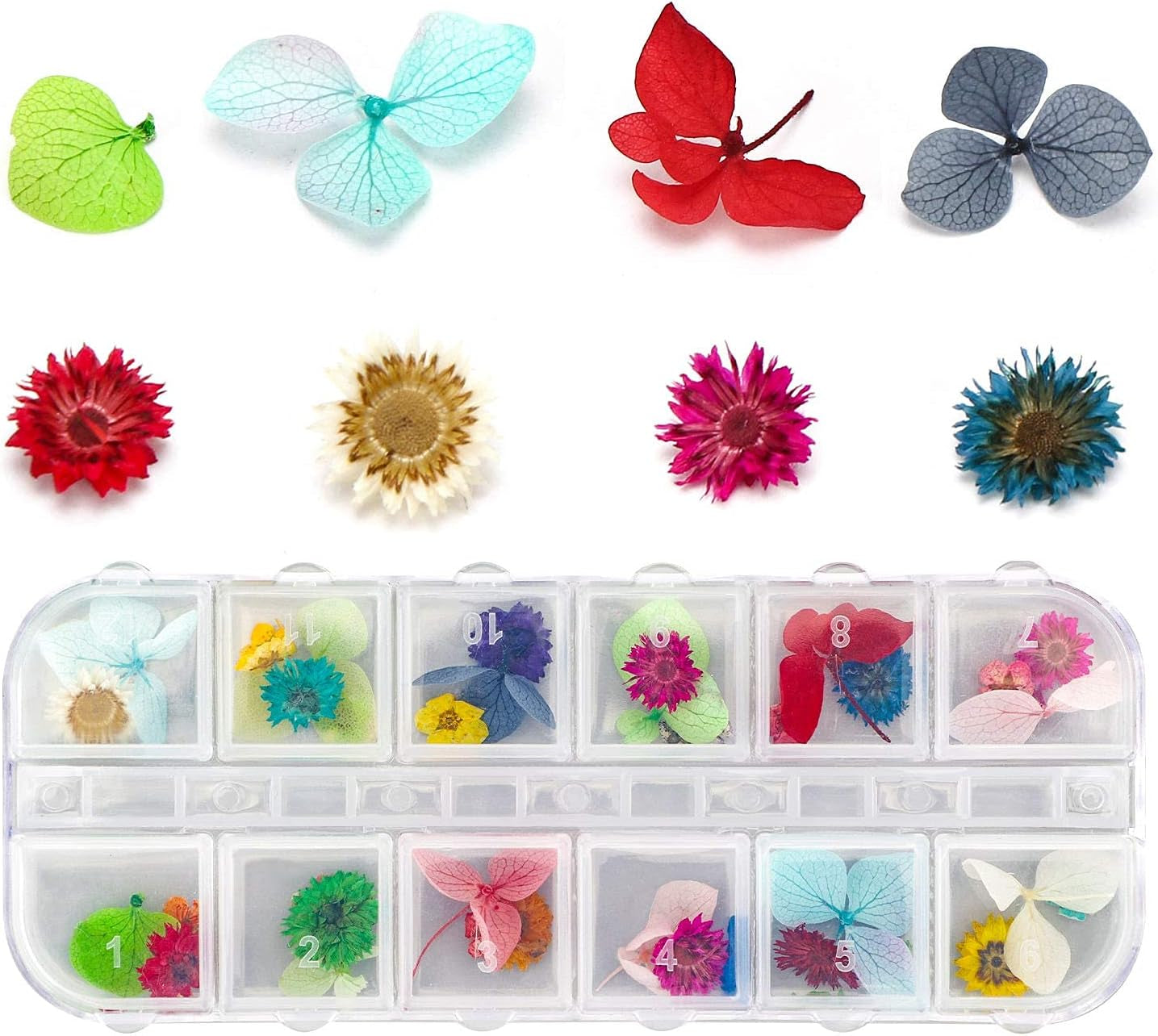 4 Boxes Dried Flowers for Resin, 48 Styles Natural 3D Applique Flowers DIY Craft Supplies, Resin Epoxy Casting Fillers for Silicone Molds, Nail Arts, Handmade Projects, Decoration Accessories