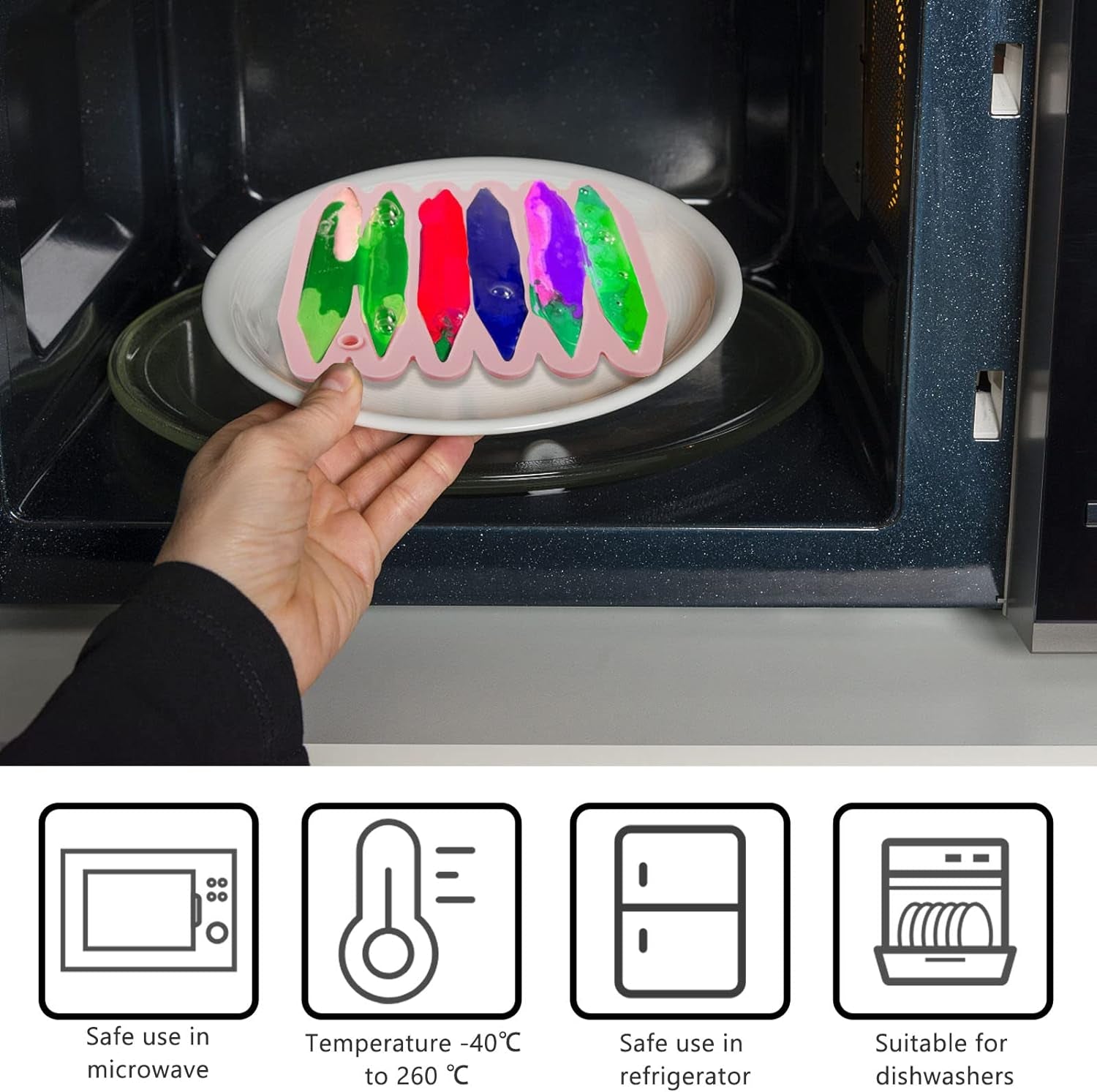 2 Pcs Crayon Mold Crayon Recycling Mold Cavity Double Tipped 3D Melted Crayon Molds Pure Silicone Oven DIY Crayon Shaped Mold Reusable Triangular Crayon Molds for DIY Making