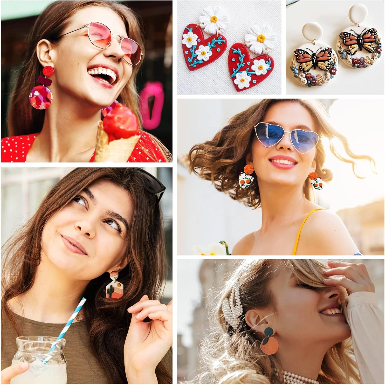 Polymer Clay Cutters for Earrings Making, 705 PCS Set with 49 Shapes Stainless Steel Cutter Tools, 640 Jewelry Accessories, 16 Circle Shape Earring