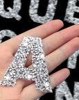 35 Pcs Rhinestone Iron on Letter Patches Bling Rhinestone Letters Glitter Rhinestone Alphabet Applique for Clothing Hats Jeans Shoes DIY Craft（Silver）