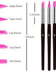 Professional Silicone Rubber Tip Paint Pens Brushes，5Pcs Silicone Paint Brush，Silicon Color Shapers Brushes，Rubber Paint Brush，Silicone Artist Brushes，Flexible Clay Sculpture Tools （Size 8）