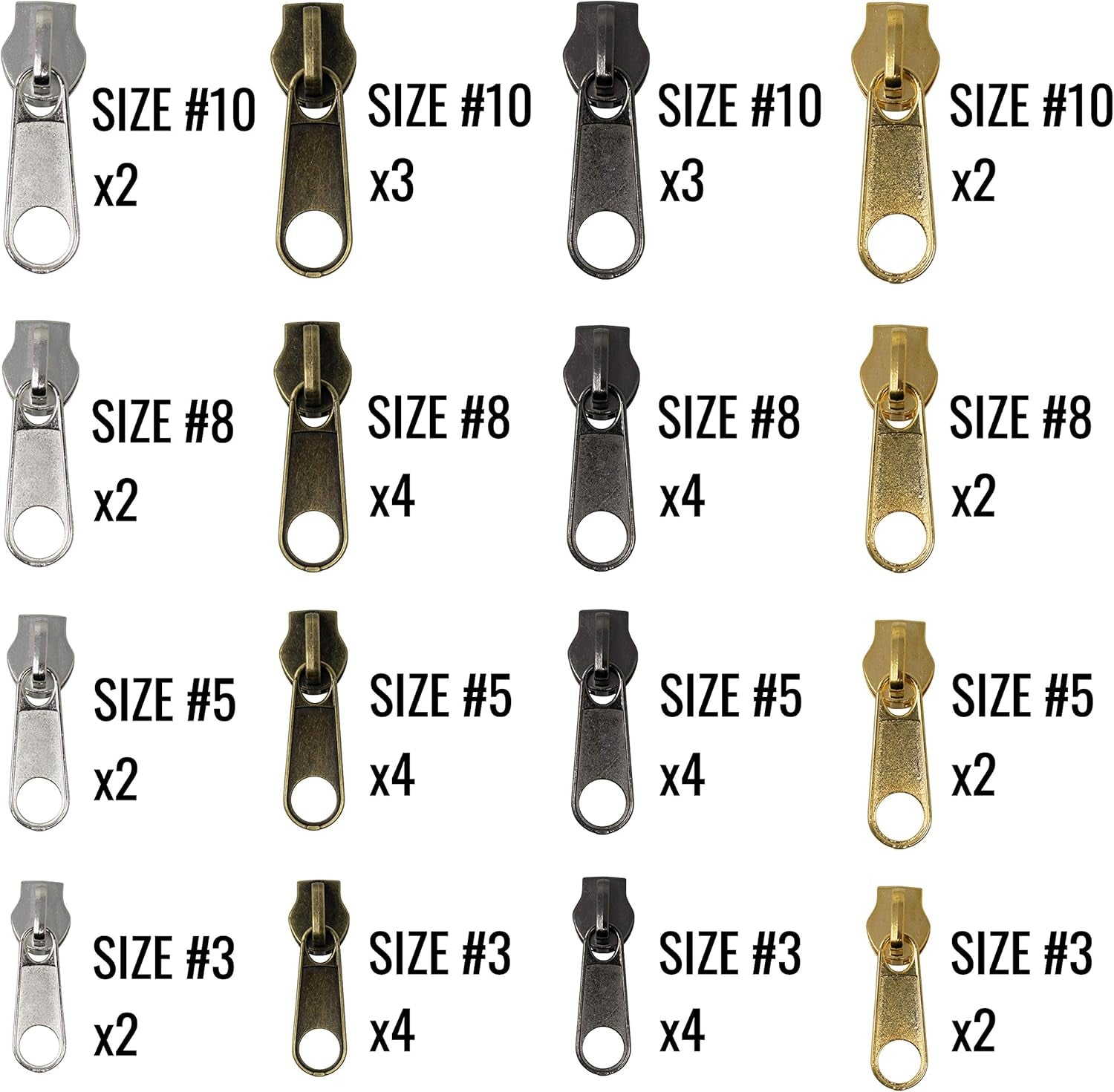 Zipper Repair Kit [197Pcs]: Kit Incl Zippers Slider, Zipper Pull Replacement & Zipper Stop. Great Zipper Fix for Jacket Zipper Replacement Slider.