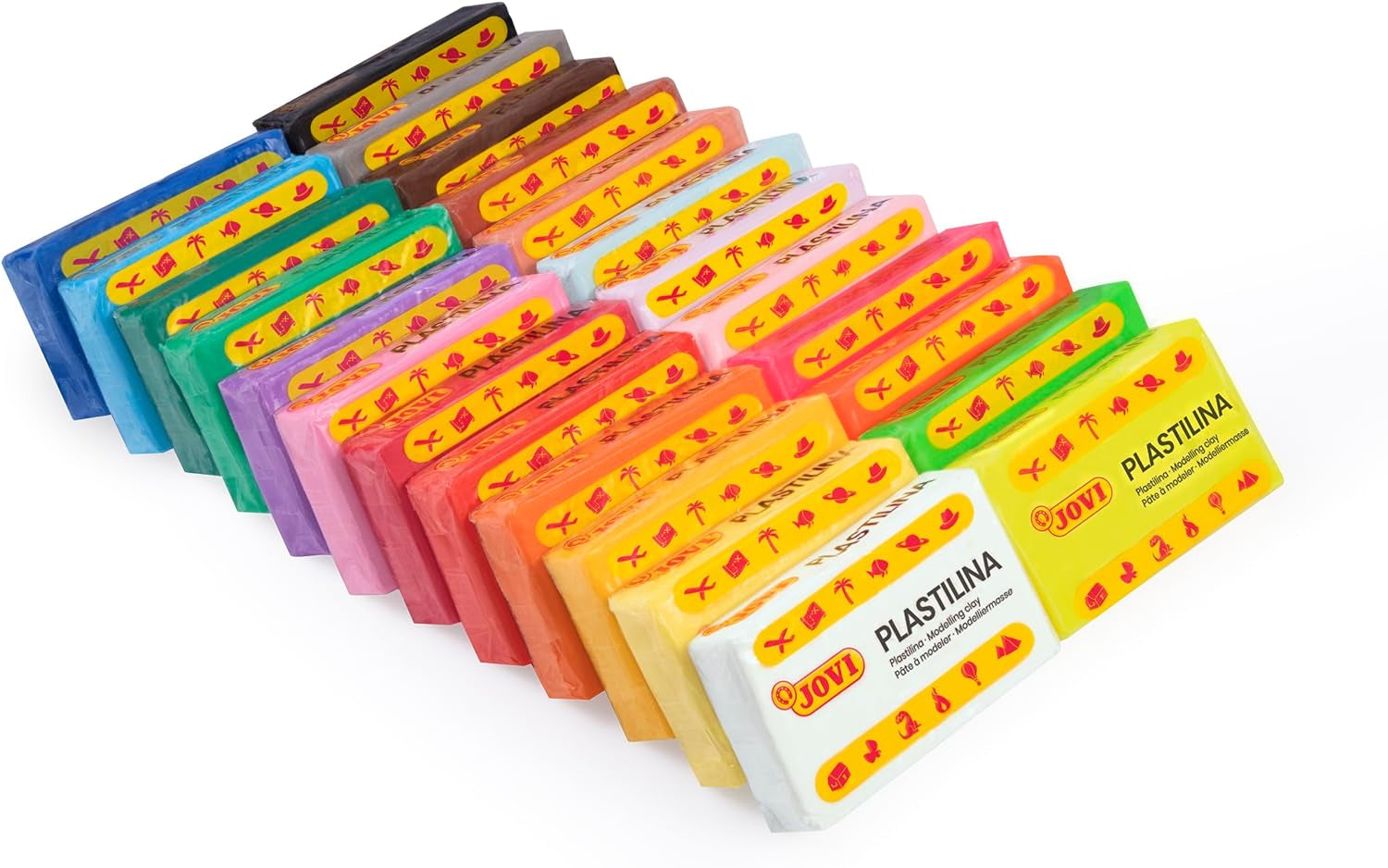 - Plastilina Pack, Reusable and Non-Drying Modeling Clay, Set of 24 1.75 Oz Bars, Vegetable-Based, 24 Colors Assortment, Gluten-Free, Non-Toxic, for Home and School Use (Amazon Exclusive)