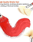 Fan Brush for Painting, 7 Pieces Fan Brush Set with Hog Bristle Natural Hair and Long Wood Handle, Professional Artist Fan Brushes for Acrylic Painting,Oil Watercolor Painting