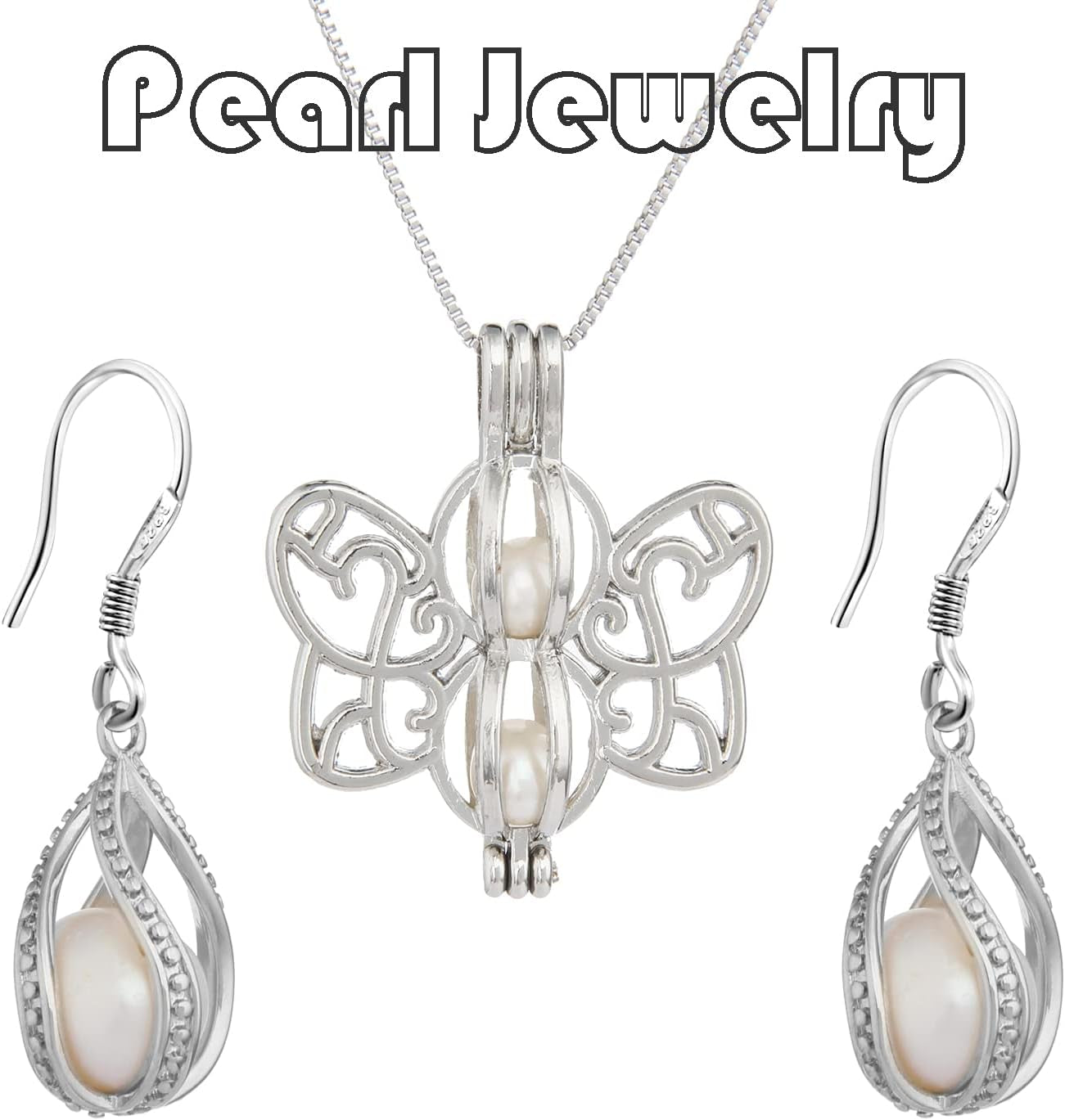 Pearl Bead Cages Pendants Necklace Charms for Adults Women DIY Jewelry Making Aromatherapy Diffuser Necklace Lockets Metal Charms for Crafts