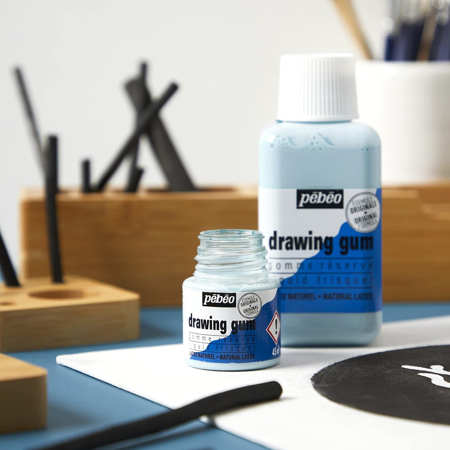 Easy Peel Liquid Latex Masking Fluid - Drawing Gum - Dries Quickly - for Ink - Watercolor - Gouache Painting &amp; Illustration - Fine Arts &amp; Crafts Supplies - 45Ml Bottle