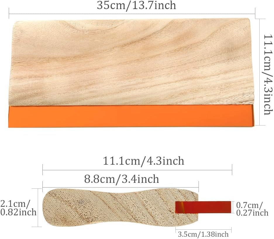 13.7 Inch Wooden Screen Printing Squeegee,75 Durometer Wooden Ink Scraper for Screen Printing, 4.3 Inch Wide