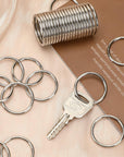 90Pcs 6 Sizes Silver Metal O Rings Multi-Purpose Heavy Duty round Ring for Hardware Bags Belts Dog Leashes Hanging Basket DIY Craft Supplies