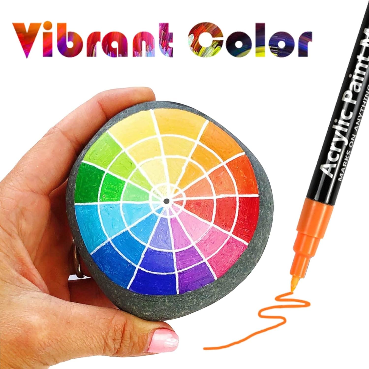 Acrylic Paint Pens for Rock Painting,Set of 18 Extra Fine Point Non-Toxic Acrylic Paint Pen Paint Markers for Stone,Ceramic,Glass,Wood,Canvas,Fabrics DIY Crafts