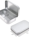 Metal Rectangular Empty Hinged Tins - 30 Pack Silver Mini Portable Box Containers Small Storage Kit & Home Organizer