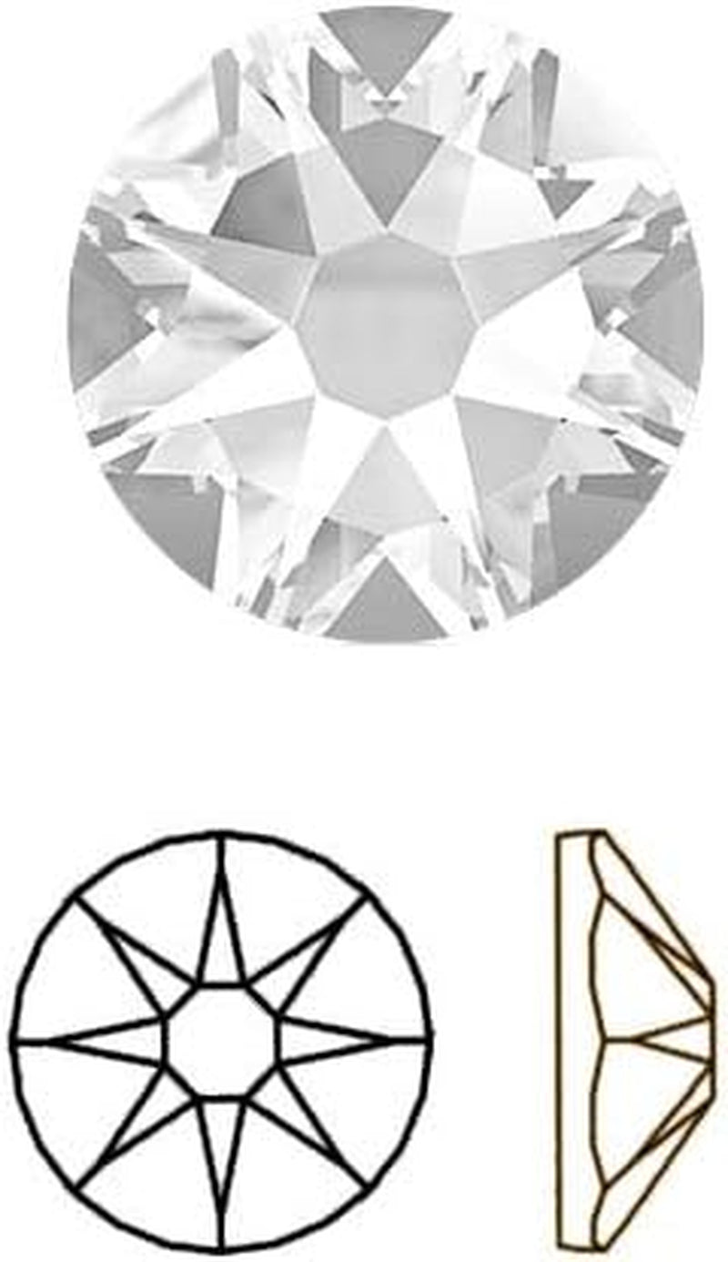 144 Pcs Crystal (001) Clear  New 2088 Xirius 20Ss Flat Backs Rhinestones 5Mm DIY Bling Deco Round