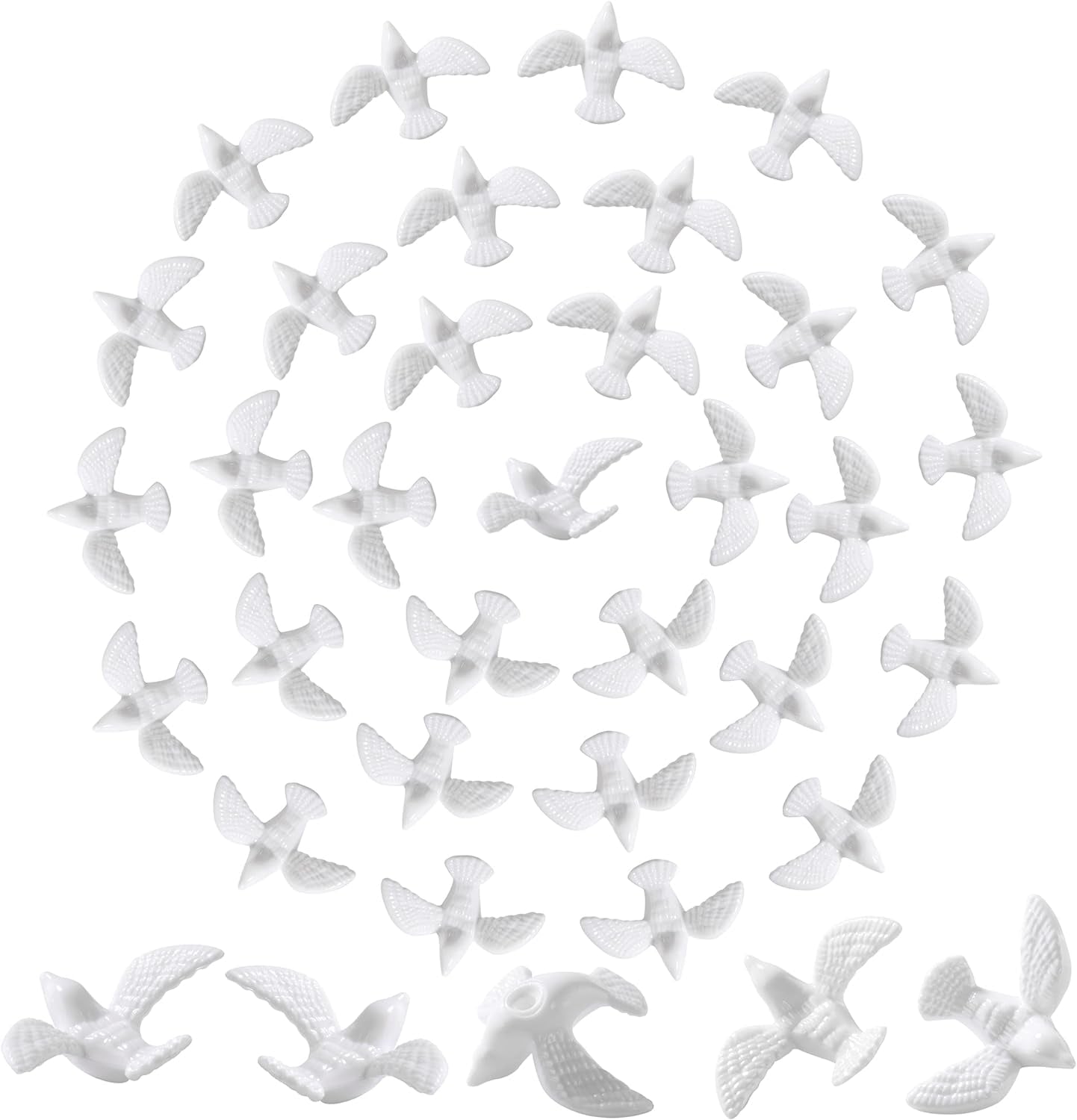 36 Mini Doves for Crafts, 1.5 Inch Bulk White Dove Miniature Birds for Crafts Wedding Cake Decoration (36PCS 1.5 Inch)