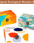 Unfinished Wooden Box with Hinged Lid, 4 Pcs- 6"X3.8"X2" Wood Boxes Bulk for Craft, Make Your Own Gift, Jewelry Pin Box