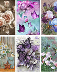 6 Pack Diamond Painting Kits - 5D Diamond Art Kits Full Drill Diamond Painting Kits for Adults Kids Beginners, DIY Butterfly Hummingbird Flowers Diamond Painting Packs Home Wall Decor 11.8X15.7Inch