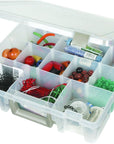 9007AB Super Satchel with Removable Dividers, Portable Art & Craft Organizer with Handle, [1] Plastic Storage Case, Clear