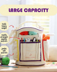 Crochet Bag Organizer – Durable Knitting Bag, Yarn Organizer for Crochet Accessories and Supplies, Canvas Yarn Bag, Crochet Organizer with Accessories Case, Yarn Storage Organizer