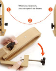 Stitch Pony, Beech Wood Foldable Leather-Pony Table Desktop Stitching Pony Horse Clamp,Leather Sewing Pony Horse Clamp for DIY Hand Stitching Leather Clamping