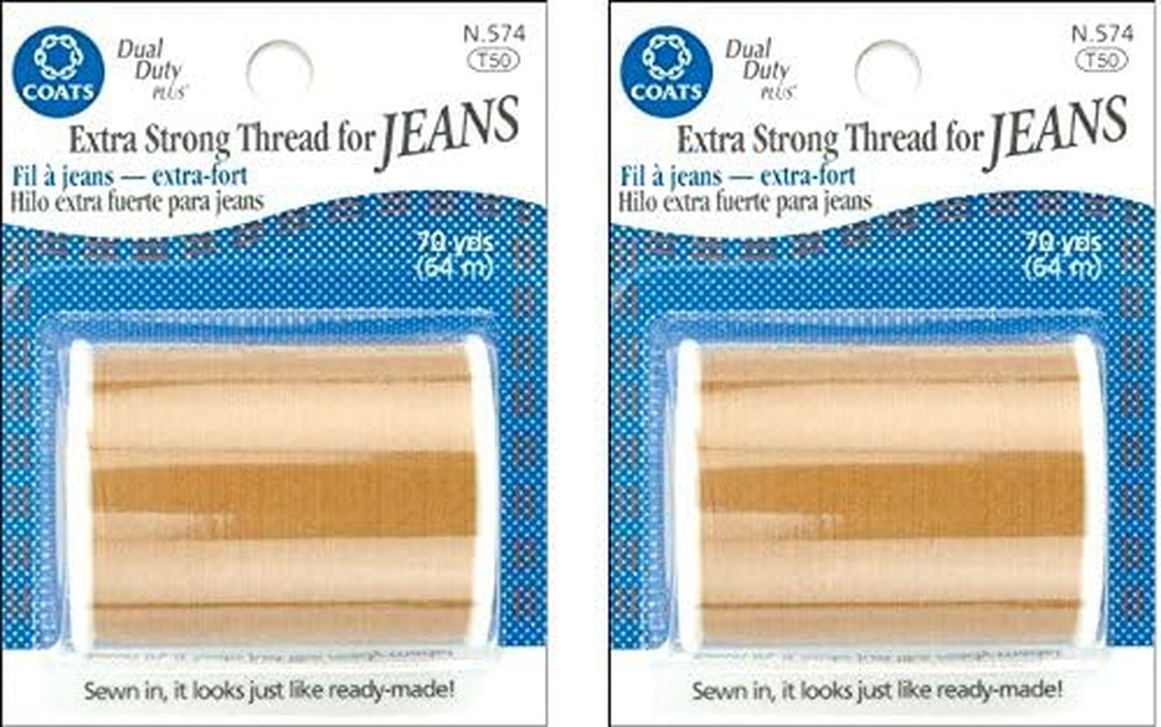 & Clark Extra Strong Thread for Jeans, 70-Yard, Golden (2 Pack)