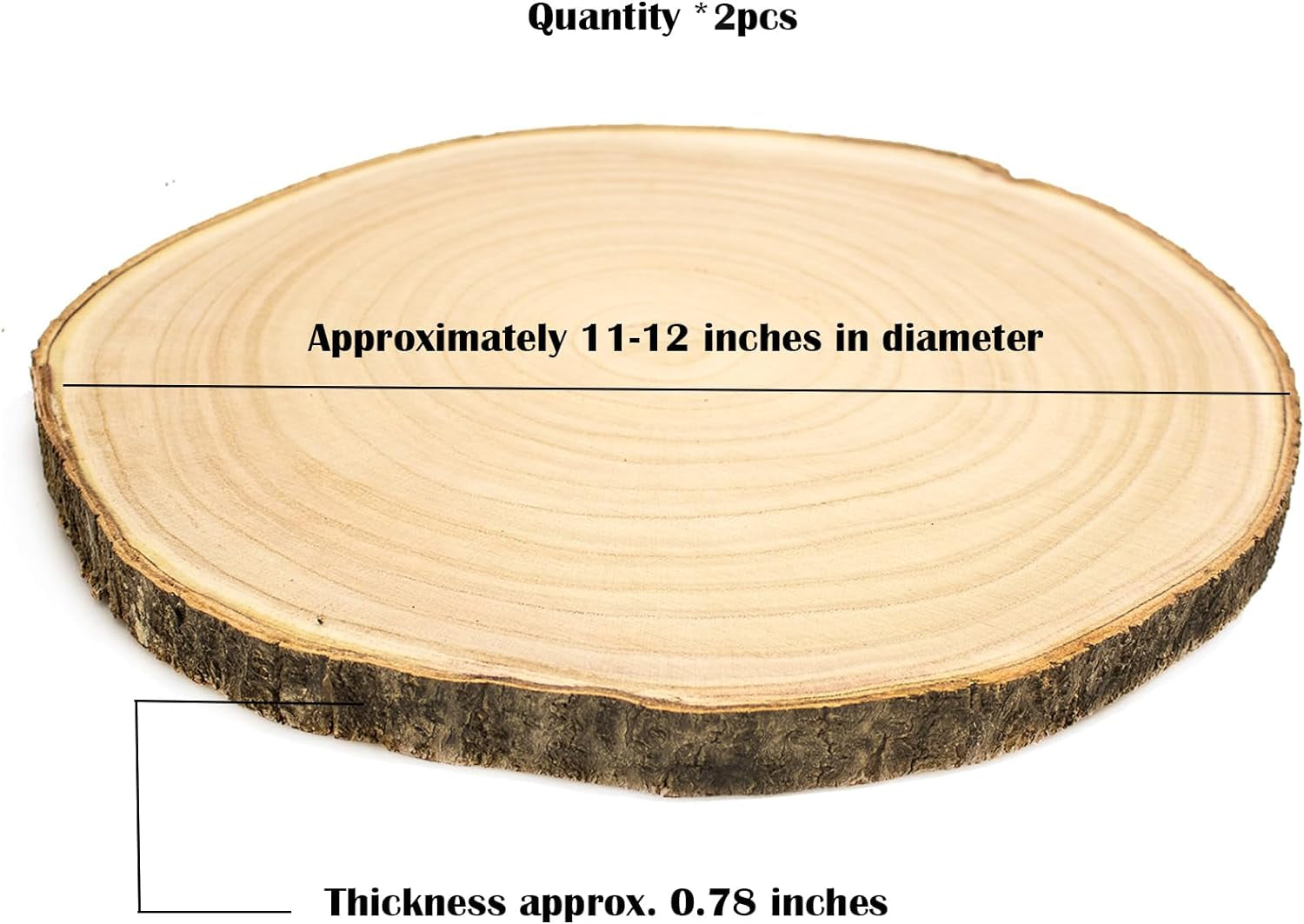 2 Pcs Large Wood Slices for Centerpieces 11-12 Inches Wood Rounds for Tables Decor Rustic Wood Circles for DIY Crafts and Wedding Decor round Wooden Discs Wood Slice Ornaments