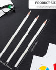 Sewing White Fabric Pencil Bulk 24 PCS Dress Marker Tailor Pencil Water Soluble Pencil for Fabric Wipe Quilting Pencil Washable Marking Pencil for Wedding Dressmaker DIY Craft