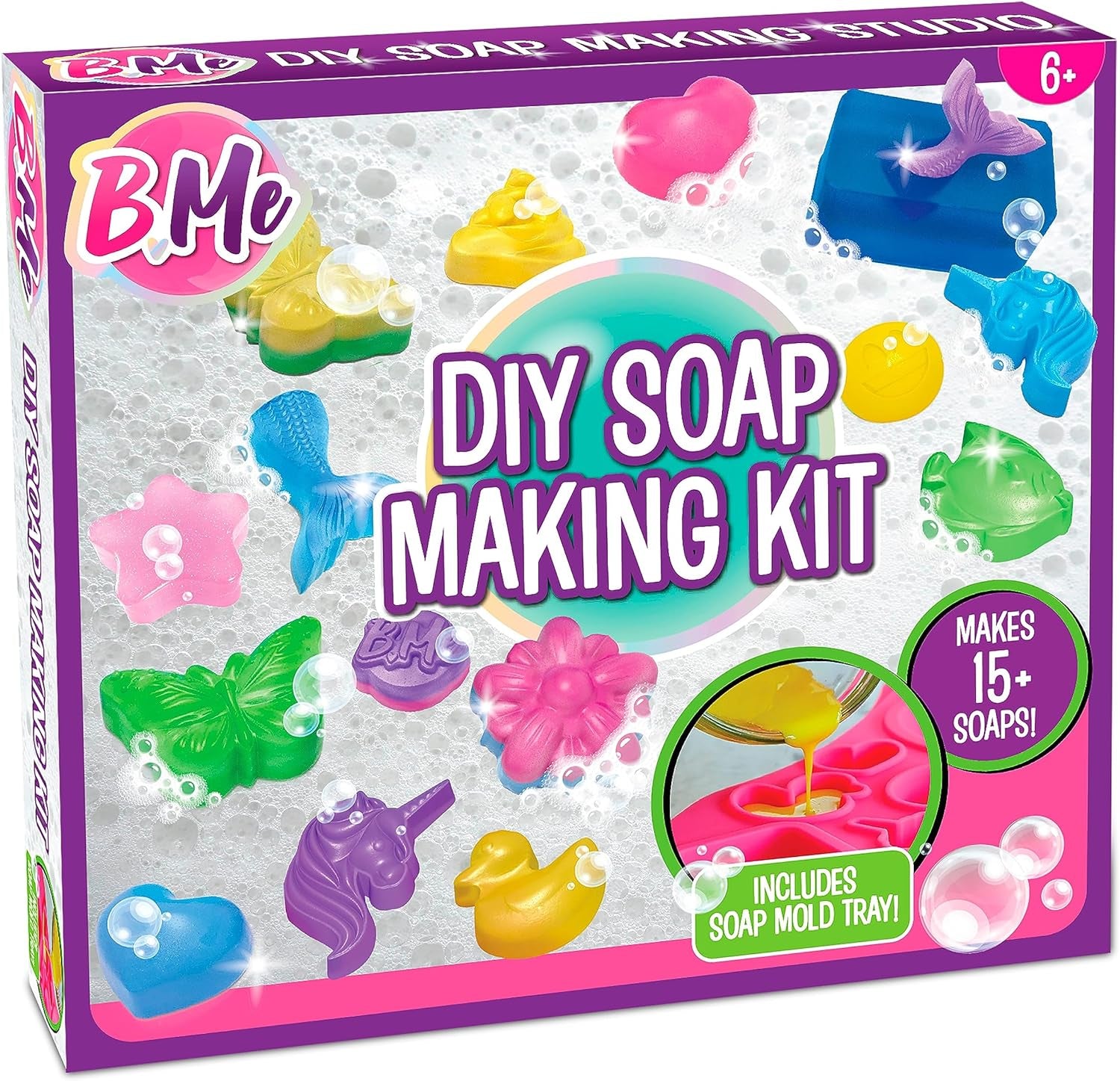 DIY Soap Making Kit Refill Pack - 60 Soap Cubes for the Super Soap Studio Kit- 30 Clear and 30 White Soap Cubes Included- Make Your Own Soap for Boys Girls- Fun Education Activity for Kids 6+