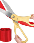 Gold Ribbon Cutting Ceremony Kit – 20 Inch Gold Giant Scissors Giants Ribbon Cutting Scissors with Red Ribbon Grand Opening Ribbon and Scissors for Special Events Inaugurations and Ceremonies