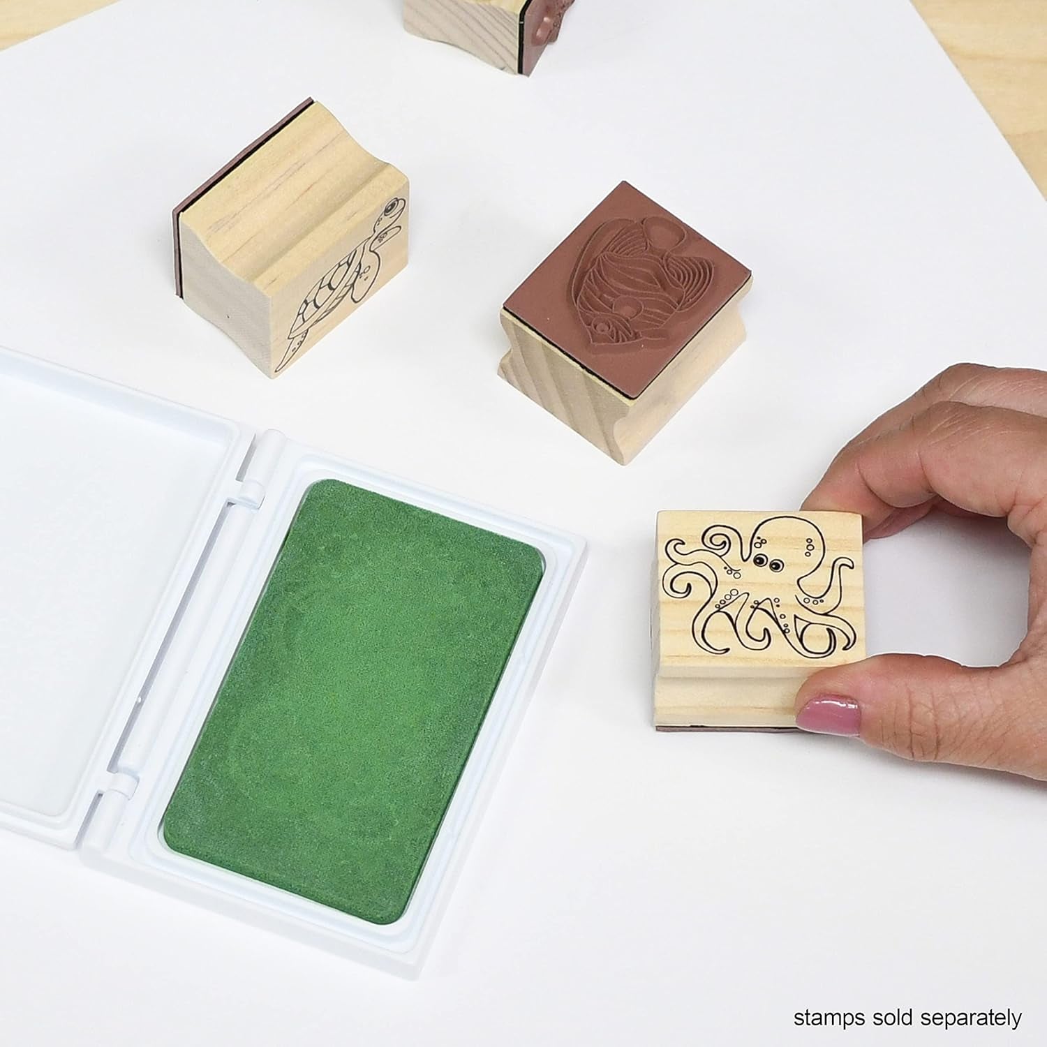 Washable Stamp Pad - Green - Non-Toxic - Fade Resistant - Perfect for Scrapbooks, Posters and Cards